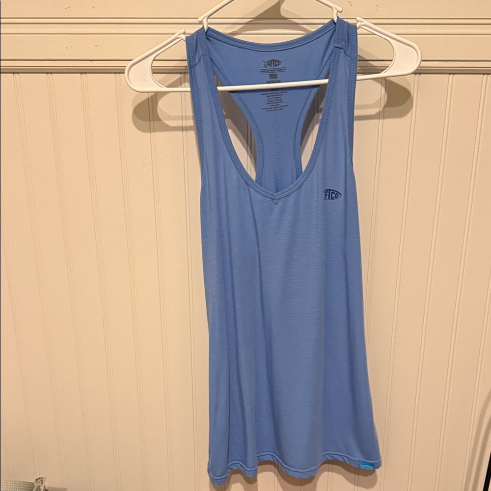 AFTCO Light Blue Racerback Performance Tank EUC